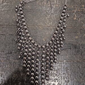 Elegant Silver Beaded Necklace